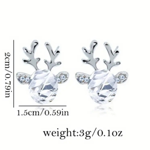 Reindeer Antler Christmas Earrings - Picture 2 of 3